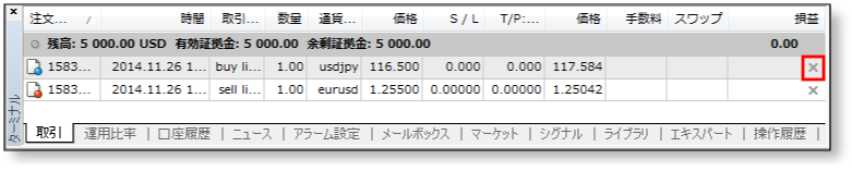 注文の取り消し方