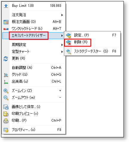 ea-チャートから削除- 方法