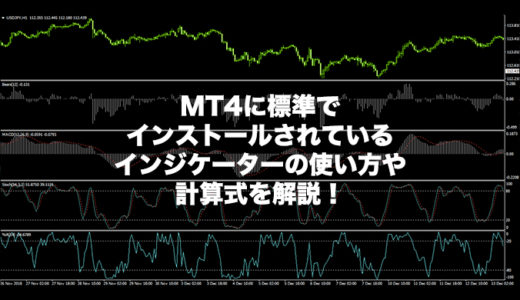 MT4に標準でインストールされているインジケーターの使い方や計算式を解説！